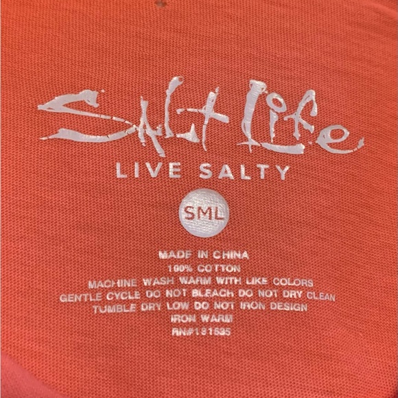 SALT LIFE ladies 100% cotton lightweight Coral color hoodie size Small GUC+ - Picture 2 of 10